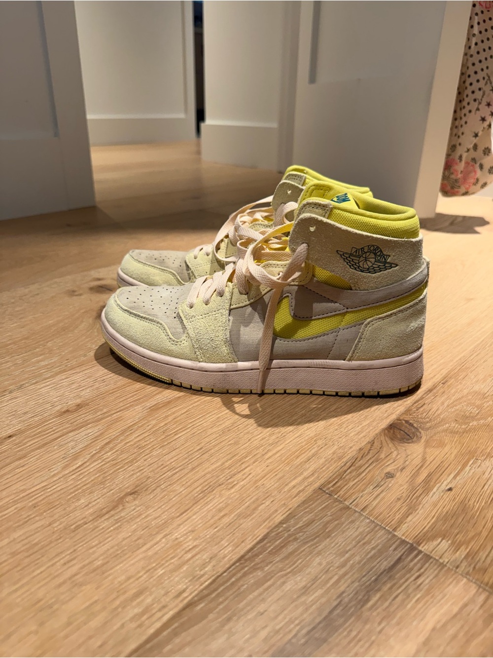 Nike Air Jordan 1 Yellow & Cream Suede